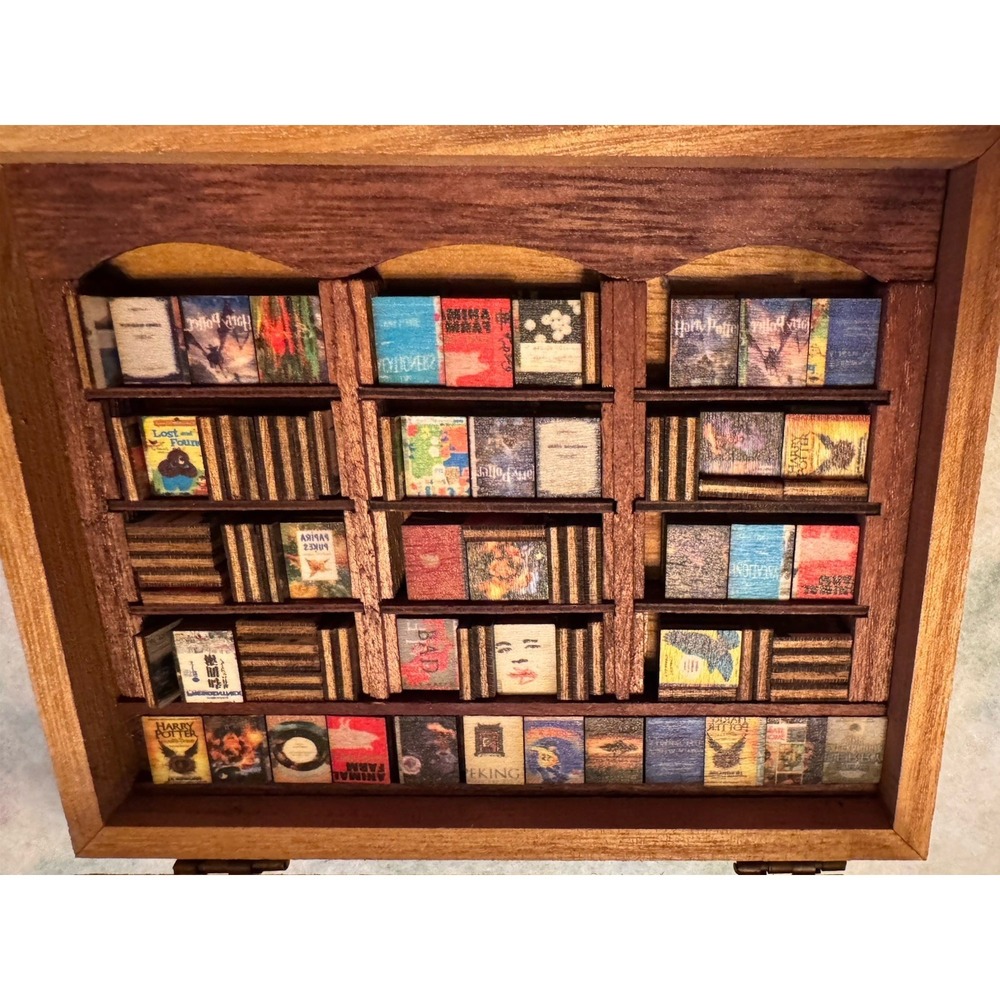 Miniature Anxiety Bookshelf Shake Away Stress Relief Shadow Box Tiny Library